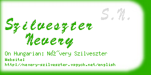 szilveszter nevery business card